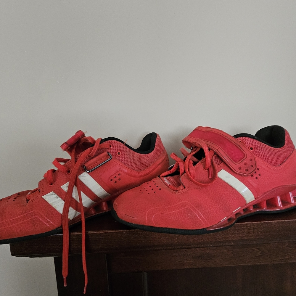 Red Adidas weightlifting shoes Size 10